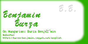 benjamin burza business card